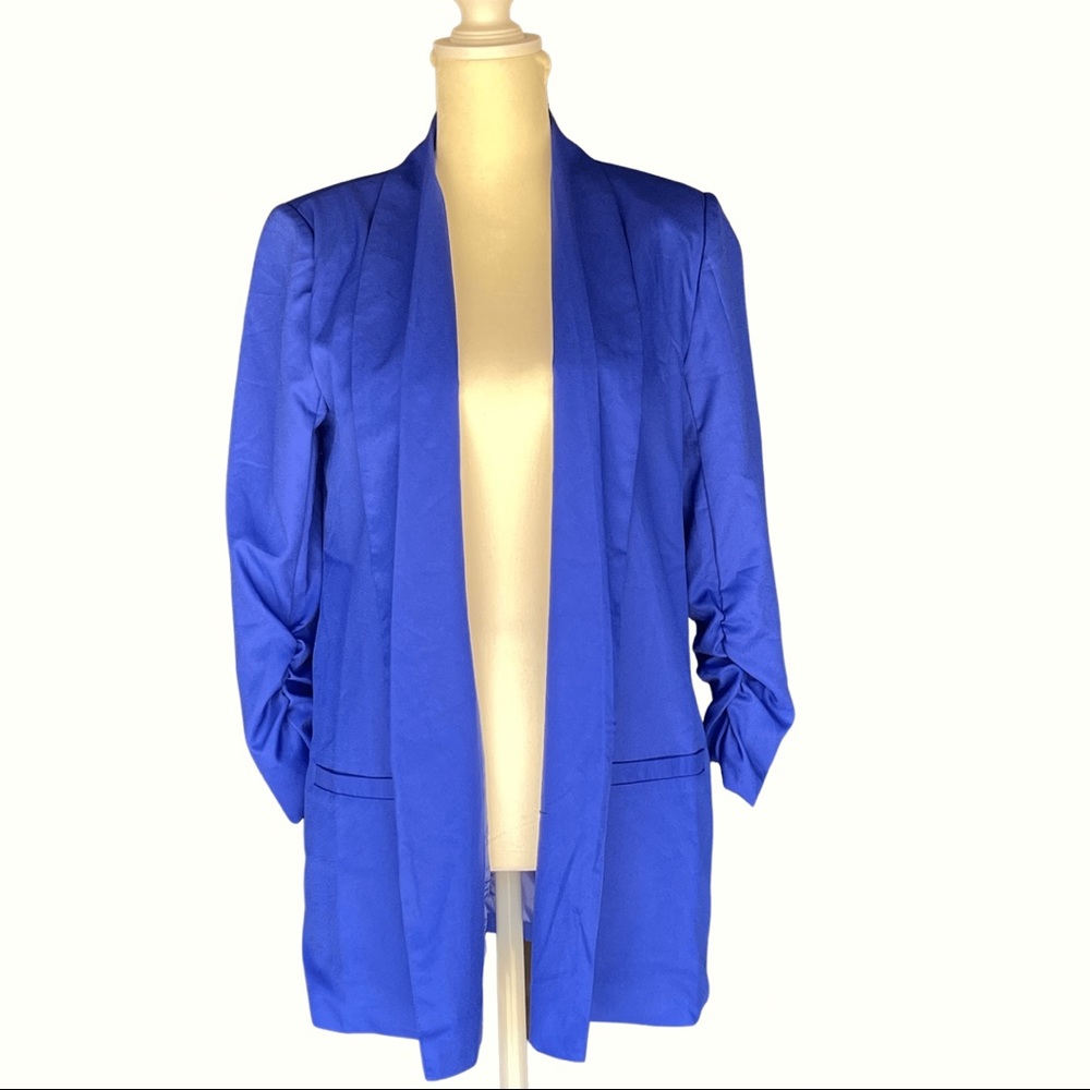 Misguided Blue Ruched Sleeve Blazer US Size 4